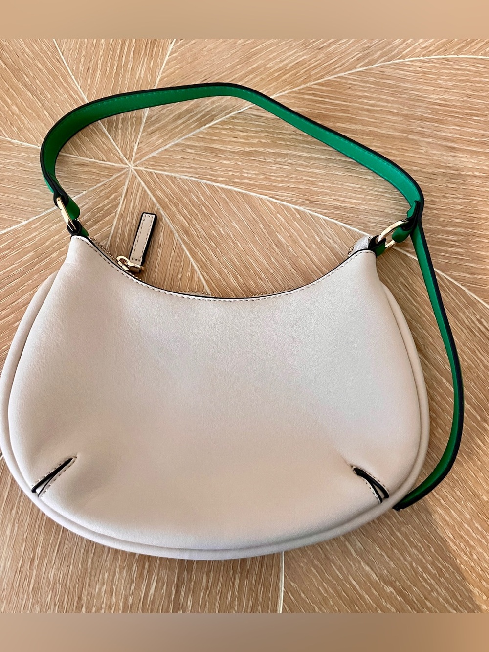 Mango Cream & Green Shoulder Bag Minimalist Shoulder Purse